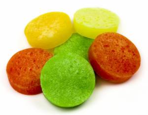 Sponges in a variety of colours